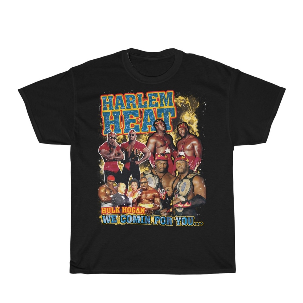 Harlem Heat Black Wrestling Vintage Style Tee